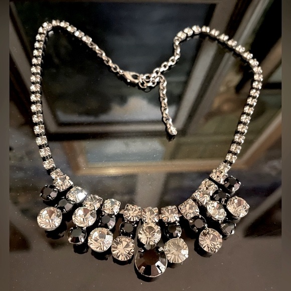 3 For $30 Beautiful Y2K Sparkling Black and Gray Rhinestone Necklace - Picture 3 of 9